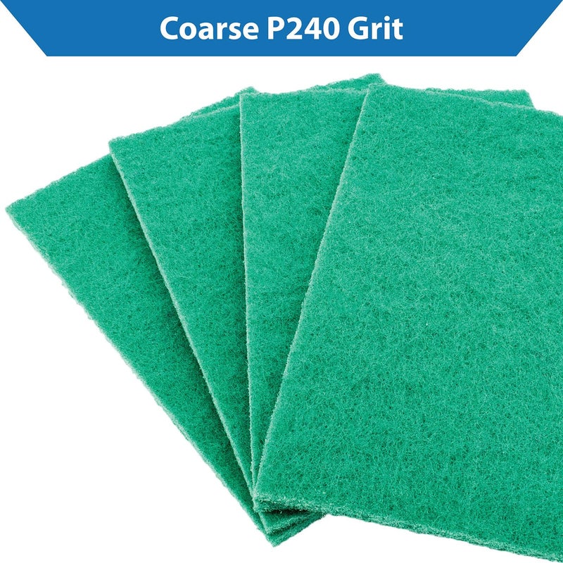 TJR ® Scuff Pads 10-Pack – Non-Woven Fleece Buffing Pads for Automotive, Autobody – Multipurpose 6 x 9 Inch Scouring Pad – Tear Resistant Wet and Dry Use Sanding Pads (Coarse P240) - Image 3